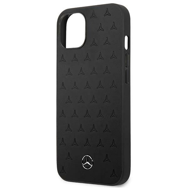 Mercedes MEHCP13SPSQBK iPhone 13 mini 5,4" czarny/black hardcase Leather Stars Pattern_5