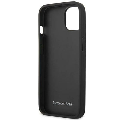 Mercedes MEHCP13SPSQBK iPhone 13 mini 5,4" czarny/black hardcase Leather Stars Pattern_6