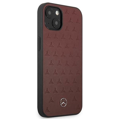 Mercedes MEHCP13SPSQRE iPhone 13 mini 5,4" czerwony/red hardcase Leather Stars Pattern_3