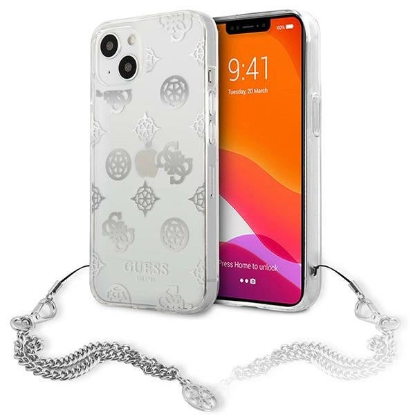 Guess GUHCP13SKPESI iPhone 13 mini 5.4" silver/silver hardcase Peony Chain Collection_0