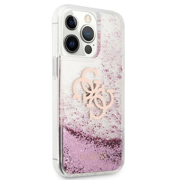 Guess GUHCP13XLG4GPI iPhone 13 Pro Max 6,7" różowy/pink hardcase 4G Big Liquid Glitter_3