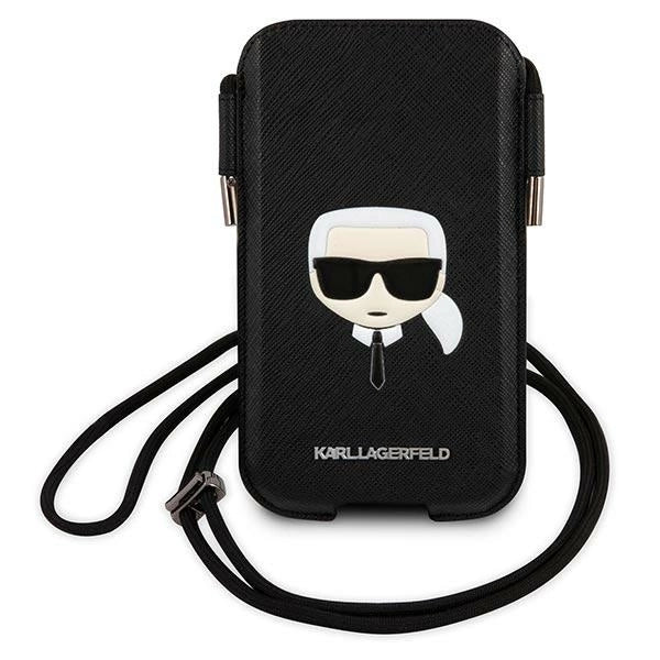 Karl Lagerfeld Torebka KLHCP12MOPHKHK 6,1" czarny/black hardcase Saffiano Ikonik Karl`s Head_0