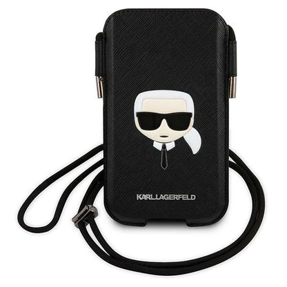 Karl Lagerfeld Torebka KLHCP12MOPHKHK 6,1" czarny/black hardcase Saffiano Ikonik Karl`s Head_0