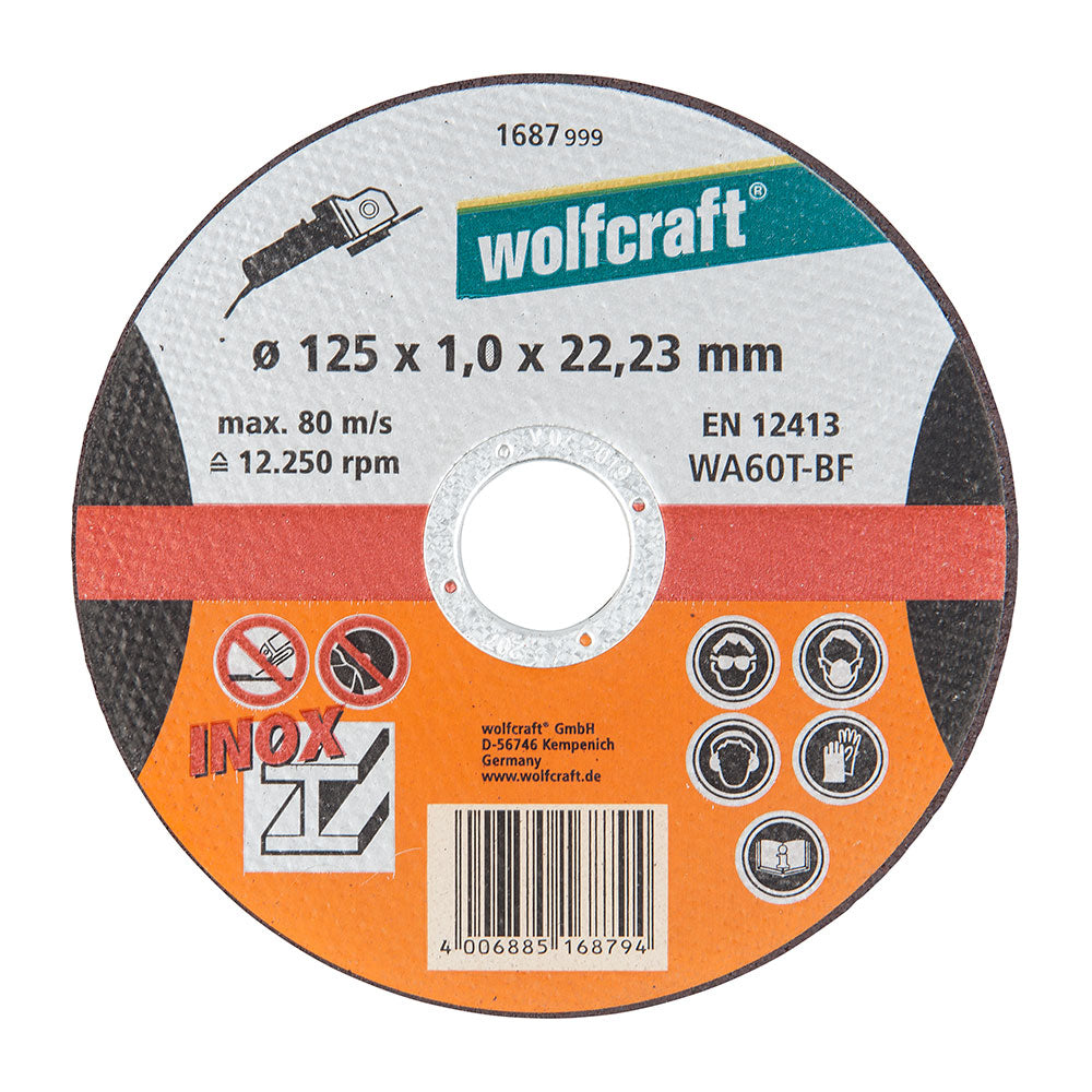 Disco de corte de precisÃ£o para inox Ã¸125x1,0x22,23mm 1687999 wolfcraft_0
