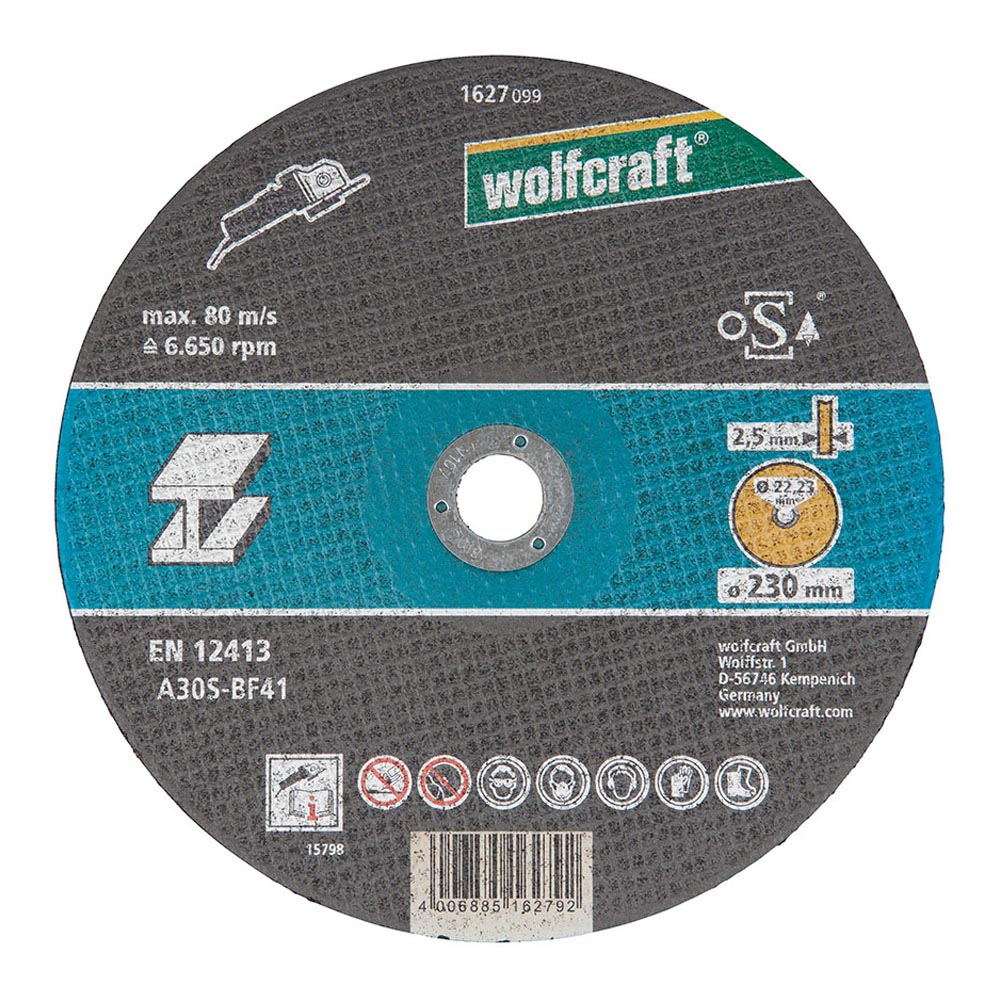 Disco de corte para metal Ã¸230x2,5x22,23mm. 1627099 wolfcraft_0