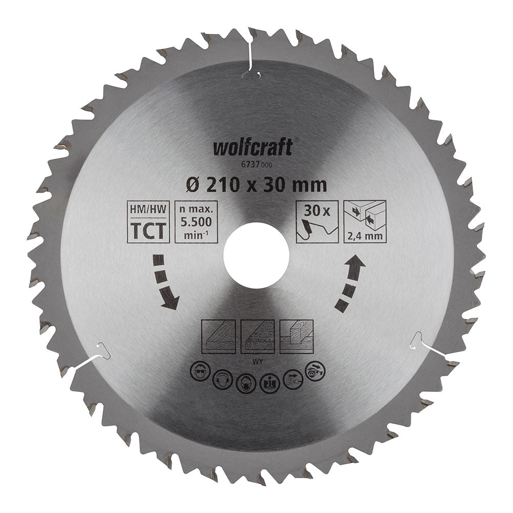 Disco de serra circular manual ct,30 dentes Ã¸210mm 6737000 wolfcraft_0