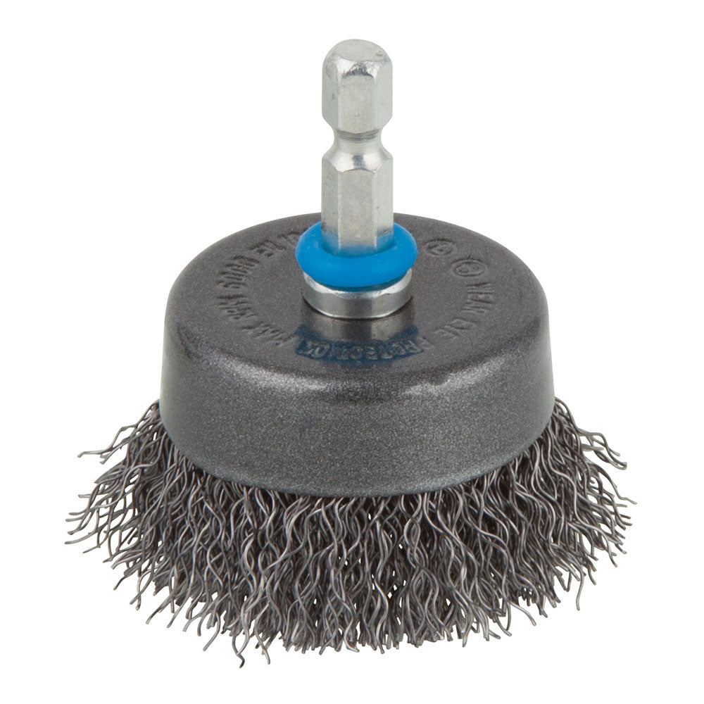Escova tipo taÃ§a em fio de aÃ§o; haste hexagonal, Ã¸50mm 2106000 wolfcraft_0