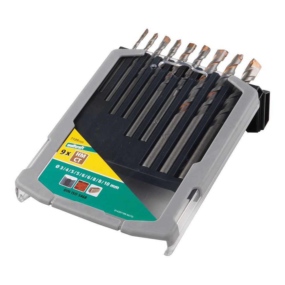 Conjunto de brocas especiais para concreto ct 9 peÃ§as Ã¸3-10 7109000 wolfcraft_0