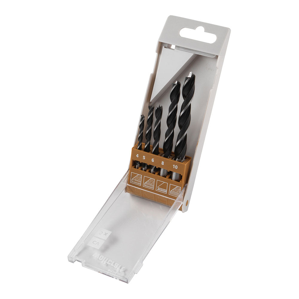 Conjunto de broca espiral de madeira cv 5 peÃ§as Ã¸4,10mm 8458000 wolfcraft_0