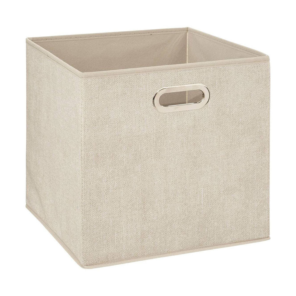 Caixa de organizaÃ§Ã£o cor bege para estante 31x31cm_0