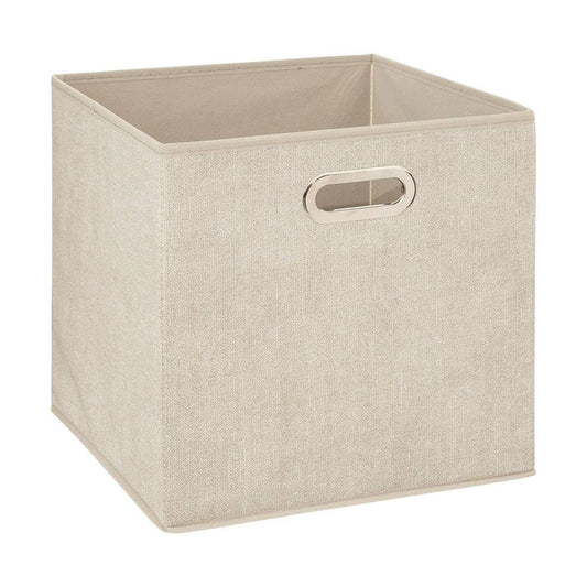 Caixa de organizaÃ§Ã£o cor bege para estante 31x31cm_0