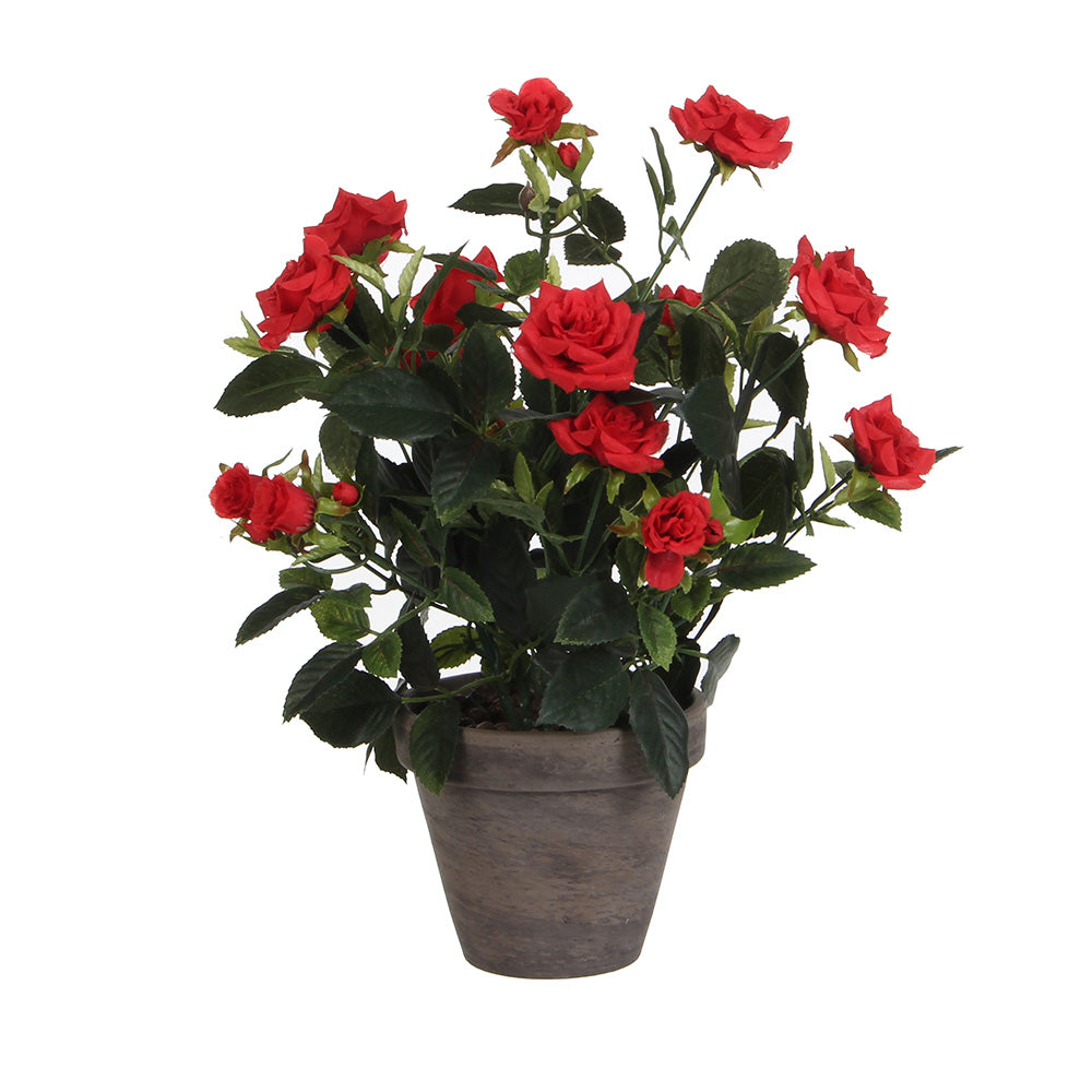 Vaso cinzento com rosas cor vermelho pvc_0