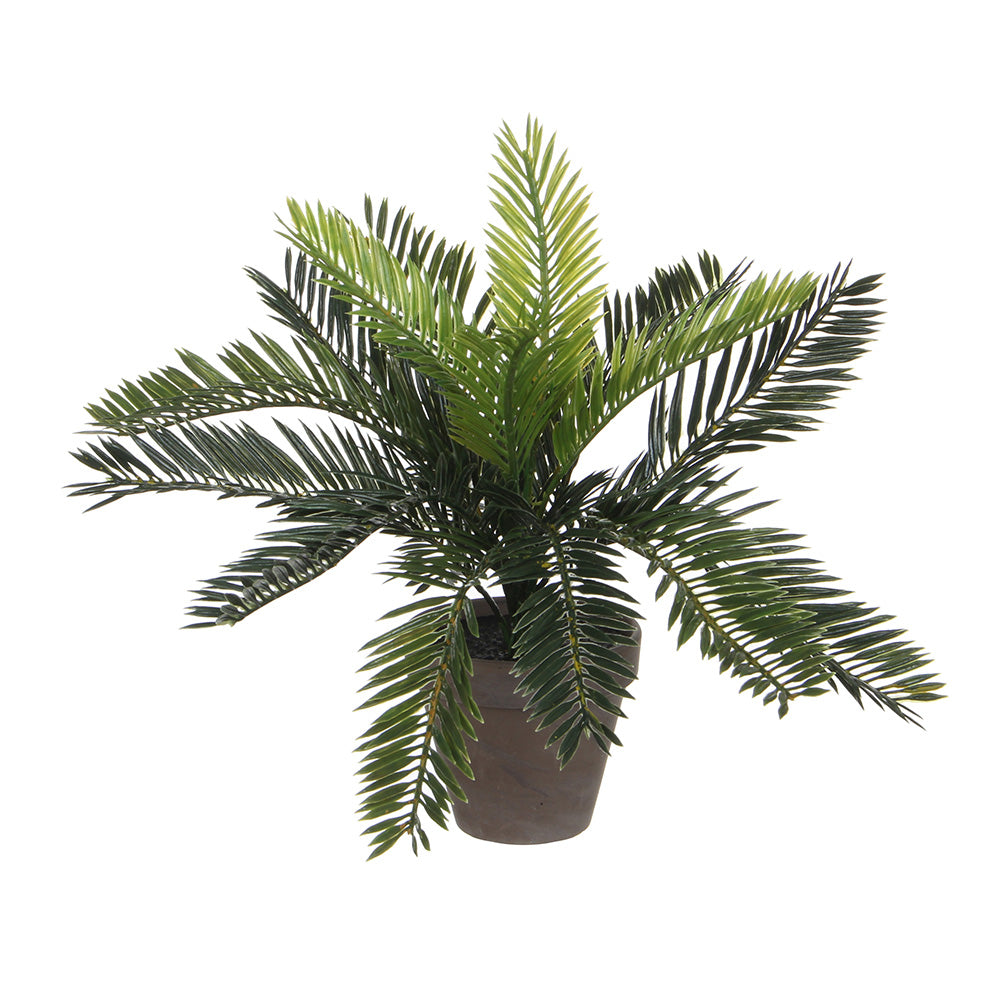 Palmeira (sagu-de-jardim) pvc com vaso cinzento 40x40x33cm_0