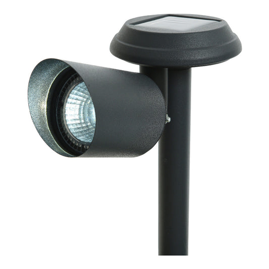 Estaca com foco solar led para jardim 3lm 6400k 45Â° 10x17x25,5cm_0