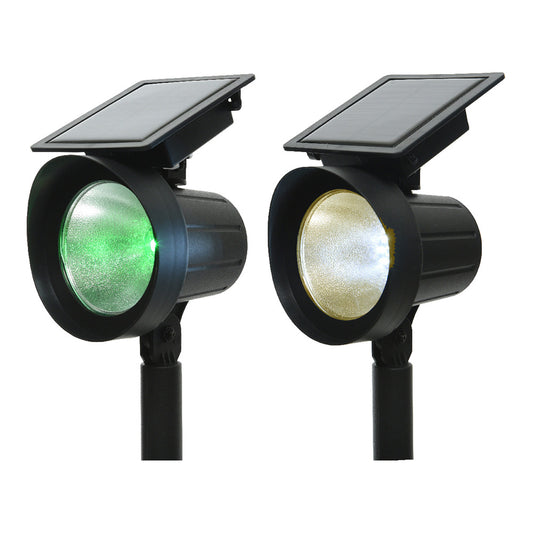Conjunto de 2 estacas com foco solar led 25lm luz multicor (8 cores) 11x13x42.5cm_0