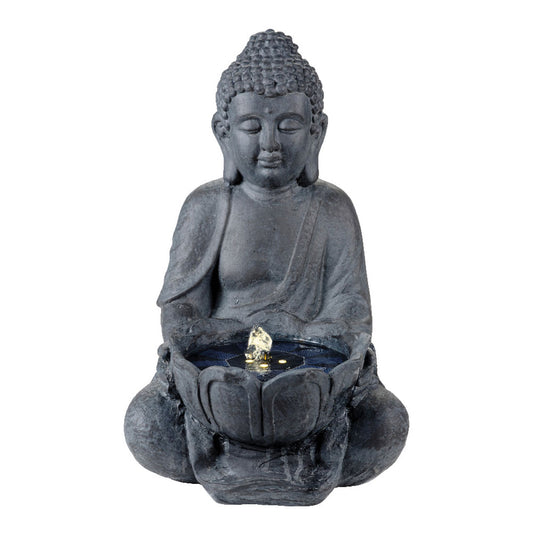 Fonte solar budda. luz quente. 29,5x28x45cm_0