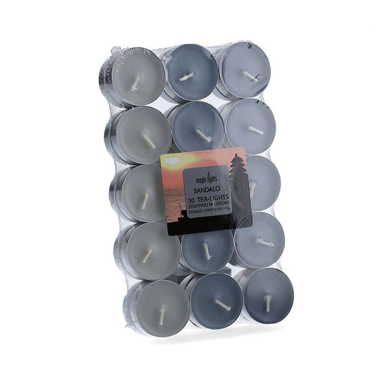Pacote 30 unid. velas com aroma sÃ¢ndalo 3,7cm magic lights_0
