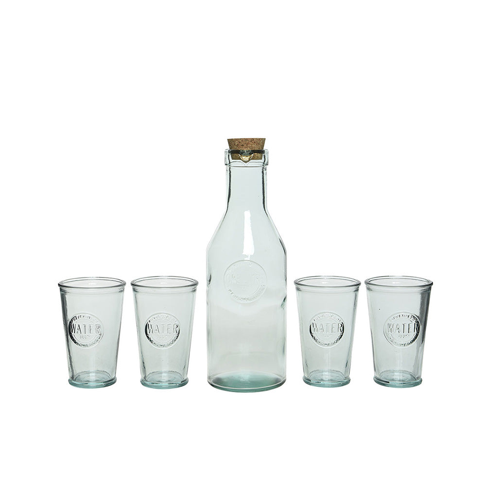 Kit garrafa e 4 copos 100% reciclado 825593_0