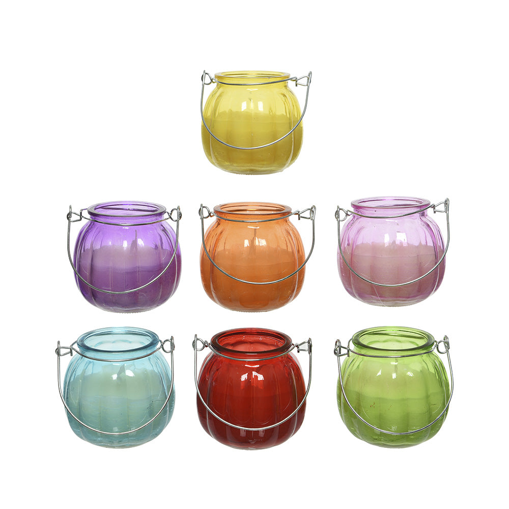 Vela de citronela com recipiente de vidro Ã¸8x8cm cores variadas_0