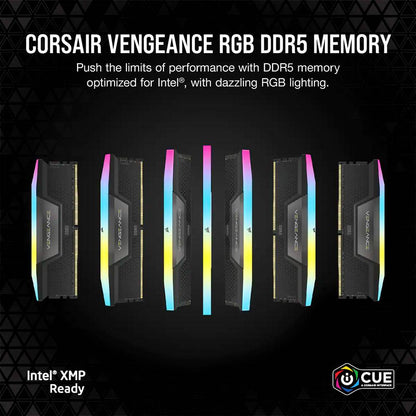 Memória RAM Corsair Vengeance RGB 64GB (2x32GB) DDR5-6400MHz CL32 Preta