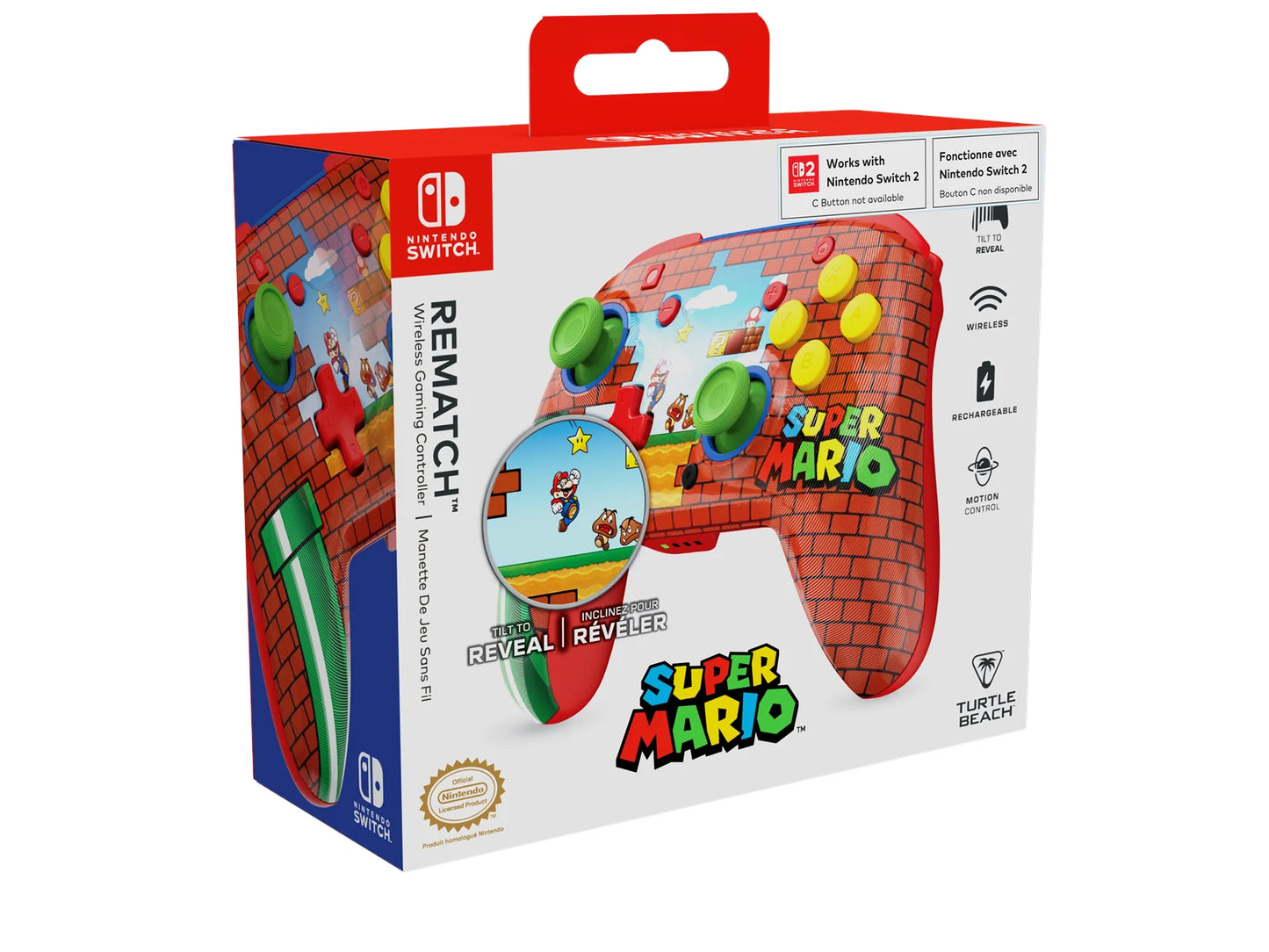 Comando Wireless Turtle Beach Rematch Mario Bricks Nintendo Switch