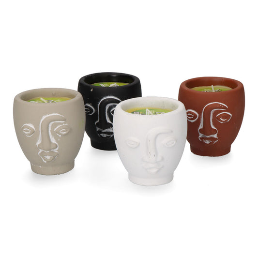 Vela de citronela terracota "caras" cores sortidas_0