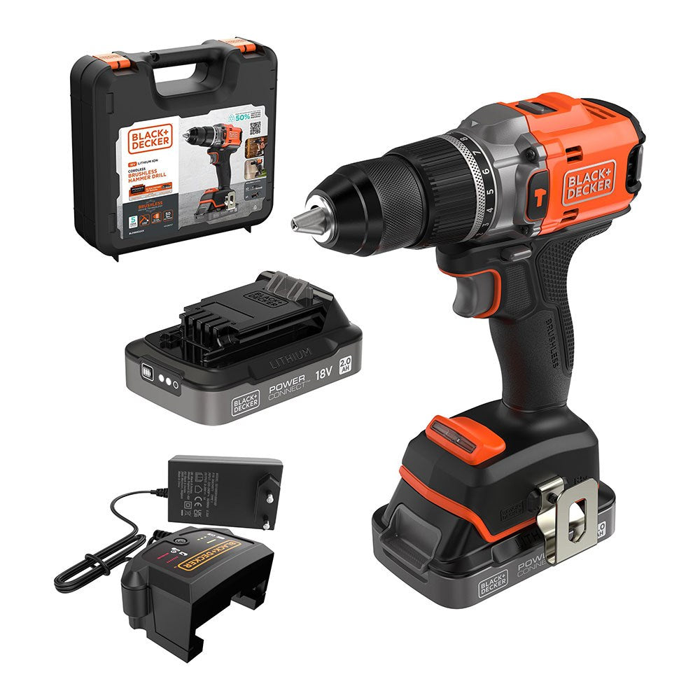 Kit berbequim percutor brushless 18 v, Ã¸13 mm, com 2 baterias 2 ah e carregador._0