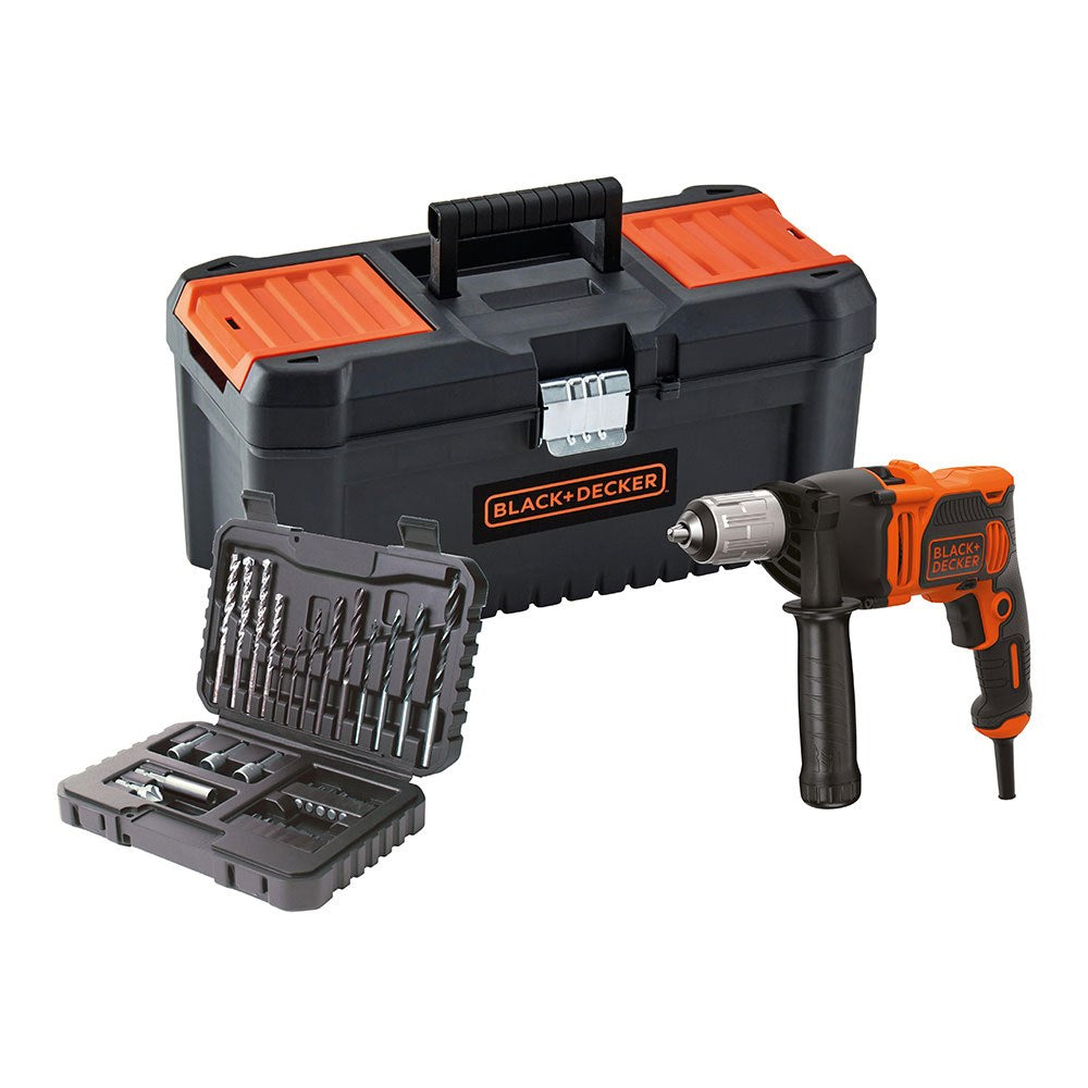 Kit berbequim percutor 850 w, Ã¸13 mm, + 32 acessÃ³rios em estojo + caixa, com cabo_0