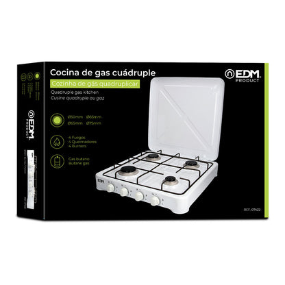 Fogão de Gás Esmaltado EDM 2 Bocas Ø65mm + 1 Boca Ø75mm + 1 Boca Ø50mm
