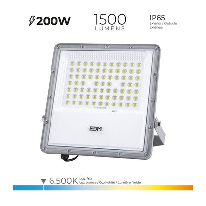 Foco Projetor LED Solar EDM 200W 1500Lm 6500K