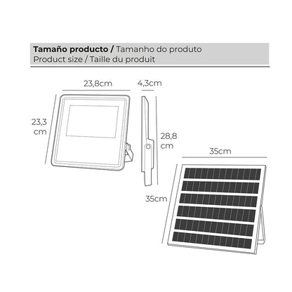 Foco Projetor LED Solar EDM 200W 1500Lm 6500K