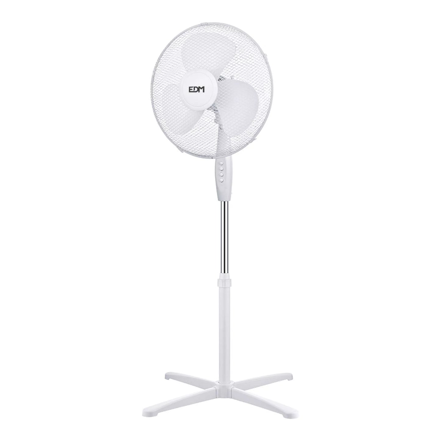 Ventoinha de Pé EDM 38W Ø40 cm Branca Silenciosa pack de 2 unidades