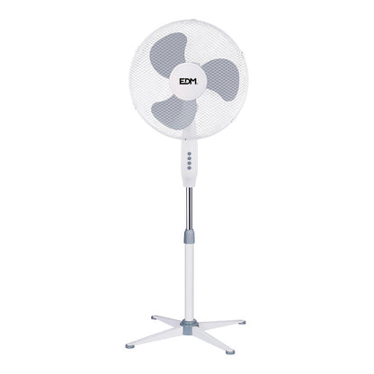 Ventoinha de Pé EDM 45W Ø40cm Altura Regulável 105-125cm  Branca