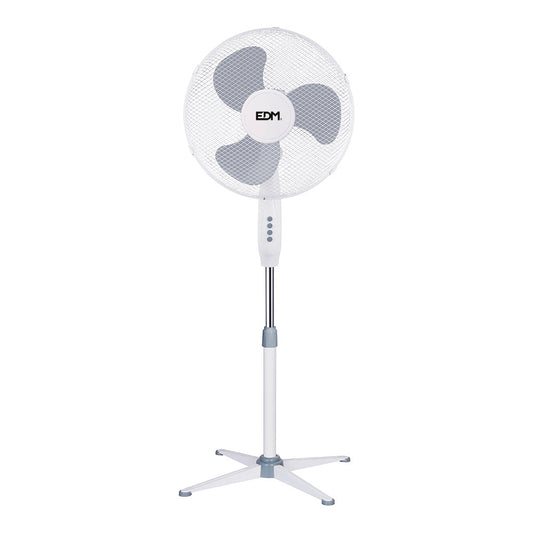 Ventoinha de Pé EDM 45W Ø40cm Altura Regulável 105-125cm  Branca