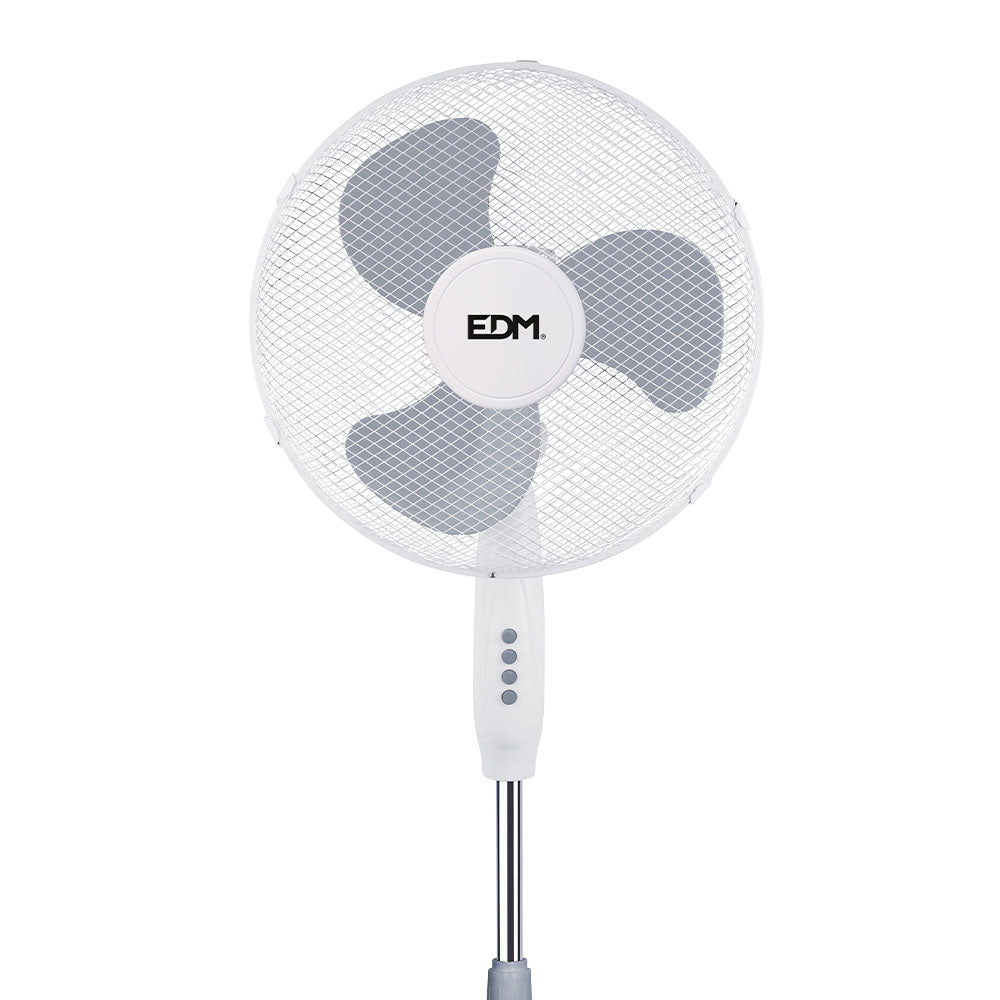 Ventoinha de Pé EDM 45W Ø40cm Altura Regulável 105-125cm  Branca