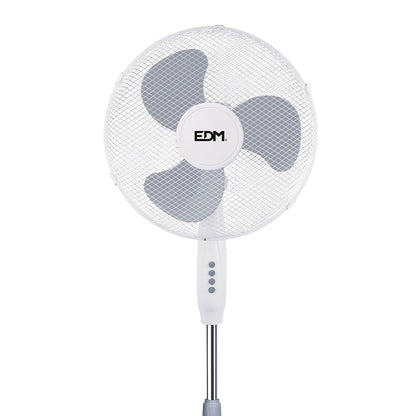 Ventoinha de Pé EDM 45W Ø40cm Altura Regulável 105-125cm  Branca
