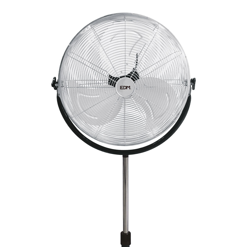 Ventoinha de pé EDM 120W 50cm Altura Ajustável 118-148cm Preta Cromada 33939