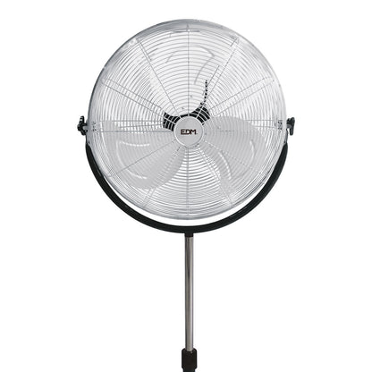 Ventoinha de pé EDM 120W 50cm Altura Ajustável 118-148cm Preta Cromada 33939