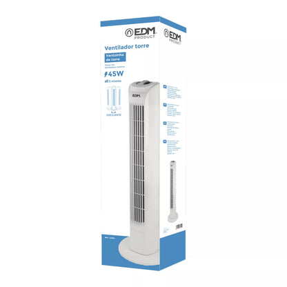 Ventoinha de Torre EDM 45W 78cm Branca