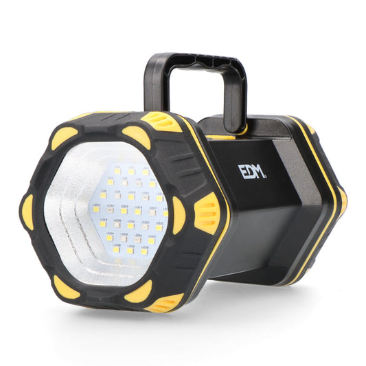 Lanterna LED Recarregável EDM c/ 3 Pontos de Luz Preta 36144