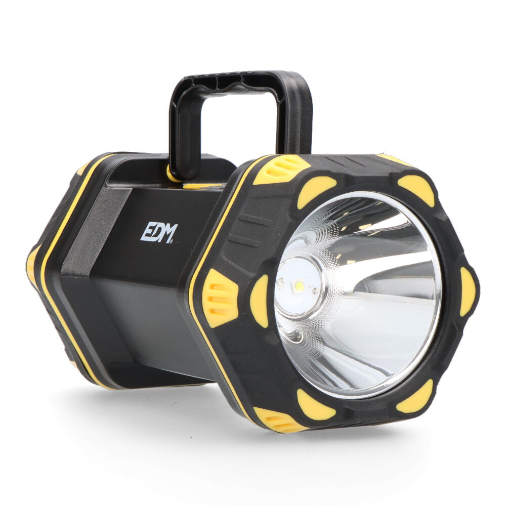 Lanterna LED Recarregável EDM c/ 3 Pontos de Luz Preta 36144