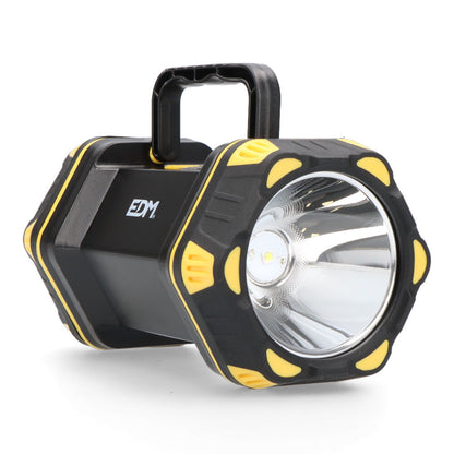 Lanterna LED Recarregável EDM c/ 3 Pontos de Luz Preta 36144