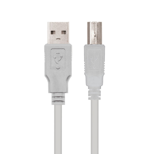 Cabo USB-A Macho para USB-B Macho 2.0 1.8m Nanocable 10.01.0103 Beige