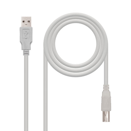 Cabo USB-A Macho para USB-B Macho 2.0 3m Nanocable 10.01.0104 Beige