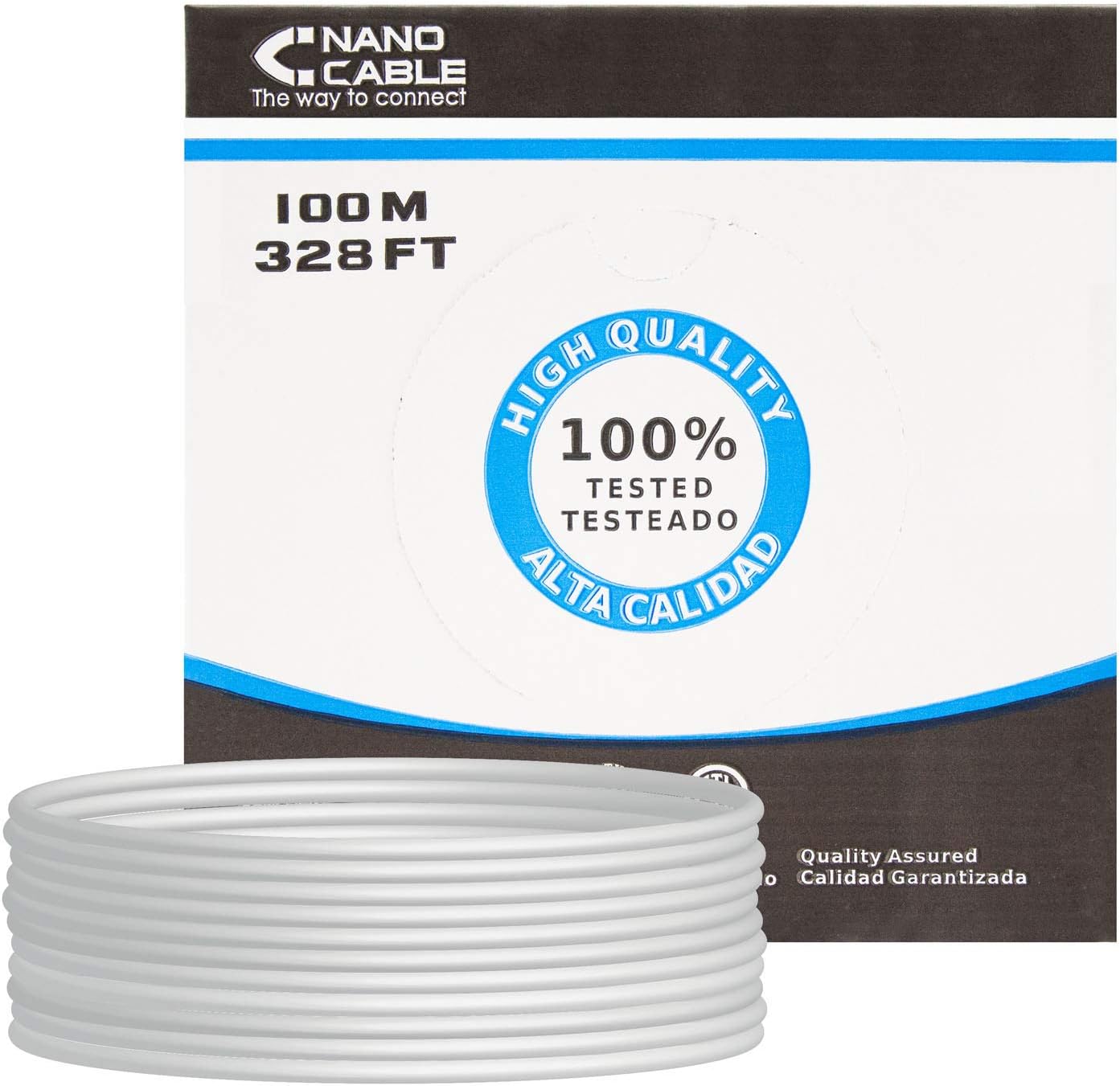 Cabo de Rede RJ45 / 100m / Bobina / Cat5e / U/UTP (UTP) / Cinzento