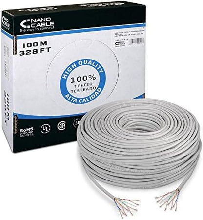 Cabo de Rede RJ45 / 100m / Bobina / Cat5e / U/UTP (UTP) / Cinzento