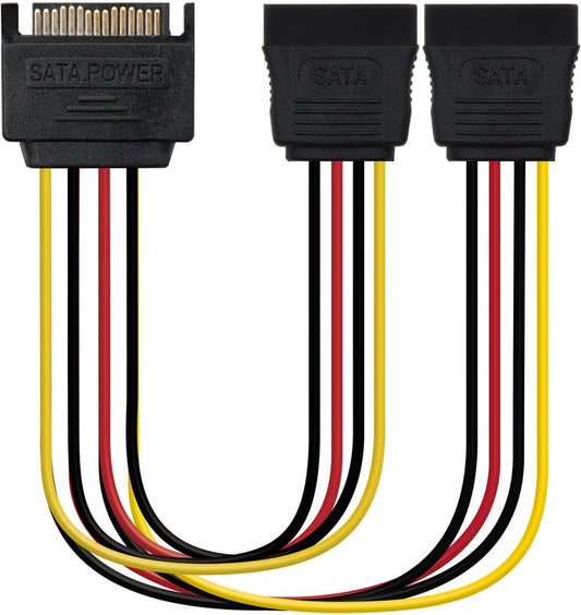 Adaptador de Alimentação SATA Nanocable SATA Macho - 2x SATA Fêmea 20cm