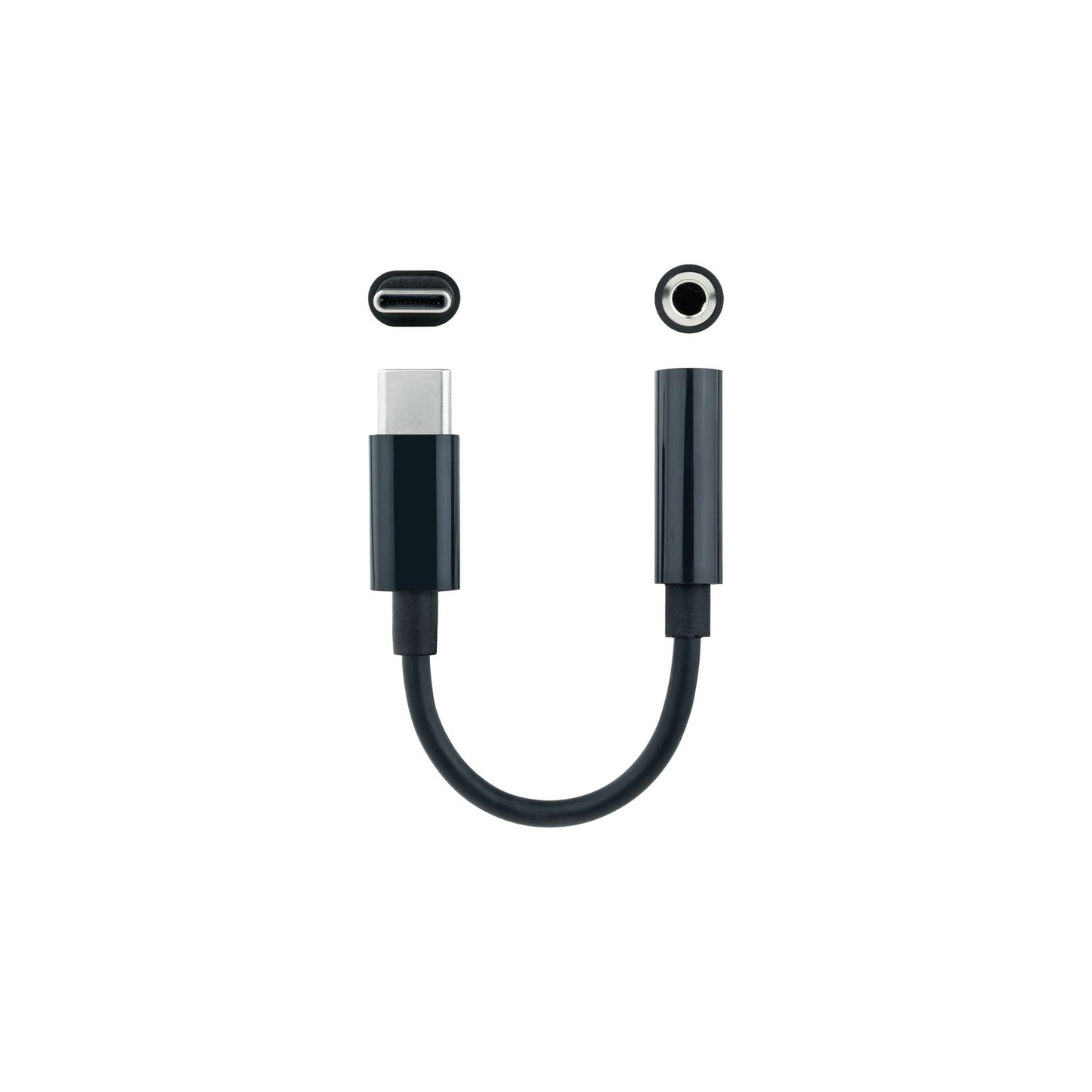 Adaptador Conversor USB-C Macho para Jack 3.5mm Fêmea / Nanocable / 10.24.1205 / Preto