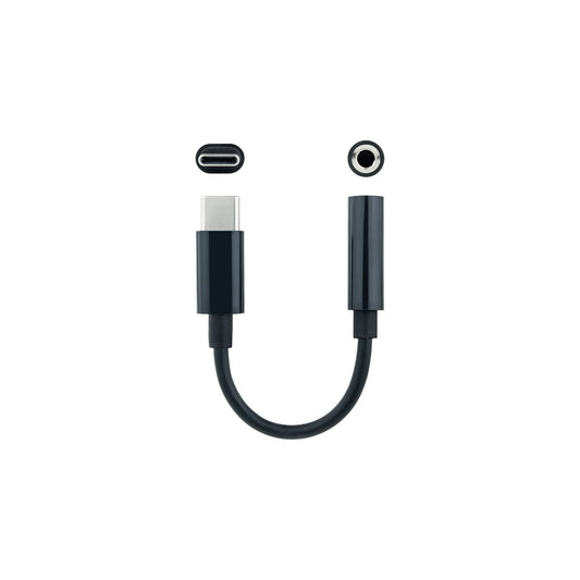 Adaptador Conversor USB-C Macho para Jack 3.5mm Fêmea / Nanocable / 10.24.1205 / Preto