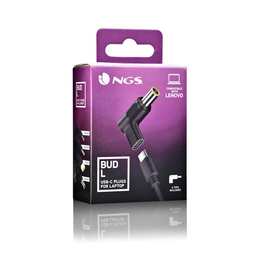 Conjunto de Adaptadores para Carregadores de Portáteis Lenovo / NGS BUD-L / 4 Unidades
